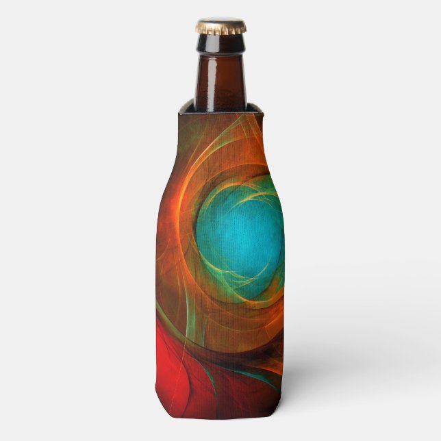 Blue Eye Modern Abstract Fine Art Cool Pattern #16 Bottle Cooler (Bottle Front)