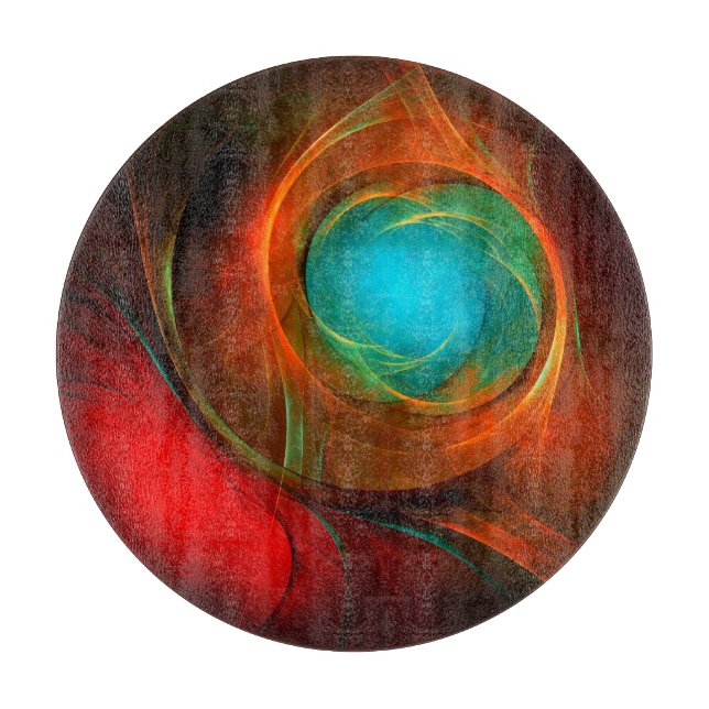 Blue Eye Modern Abstract Fine Art Cool Pattern #16 Cutting Board (Front)