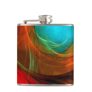 Blue Eye Modern Abstract Fine Art Cool Pattern #16 Hip Flask