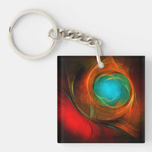 Blue Eye Modern Abstract Fine Art Cool Pattern #16 Key Ring