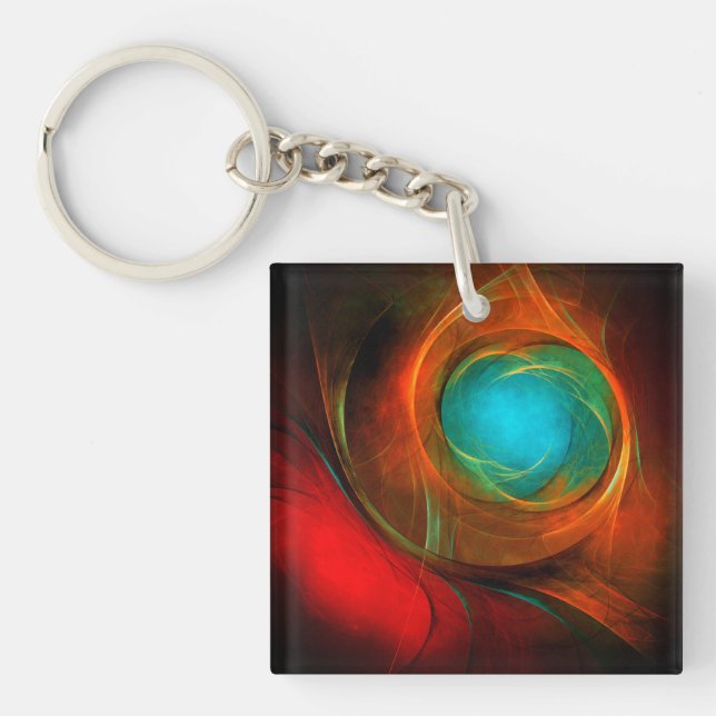 Blue Eye Modern Abstract Fine Art Cool Pattern #16 Key Ring (Front)