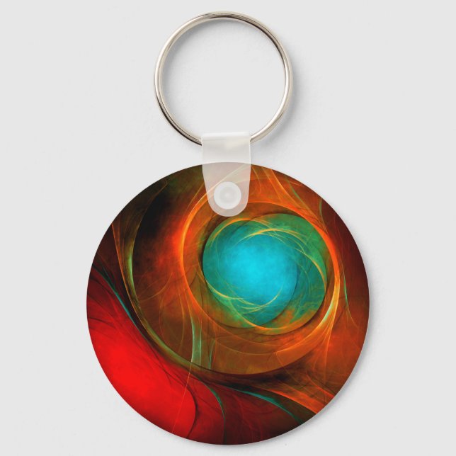 Blue Eye Modern Abstract Fine Art Cool Pattern #16 Key Ring (Front)