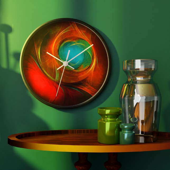 Blue Eye Modern Abstract Fine Art Cool Pattern #16 Large Clock (Blue Eye Modern Abstract Fine Art Cool Pattern #16 Clock)