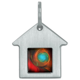 Blue Eye Modern Abstract Fine Art Cool Pattern #16 Pet ID Tag