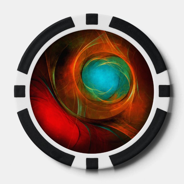 Blue Eye Modern Abstract Fine Art Cool Pattern #16 Poker Chips (Front)