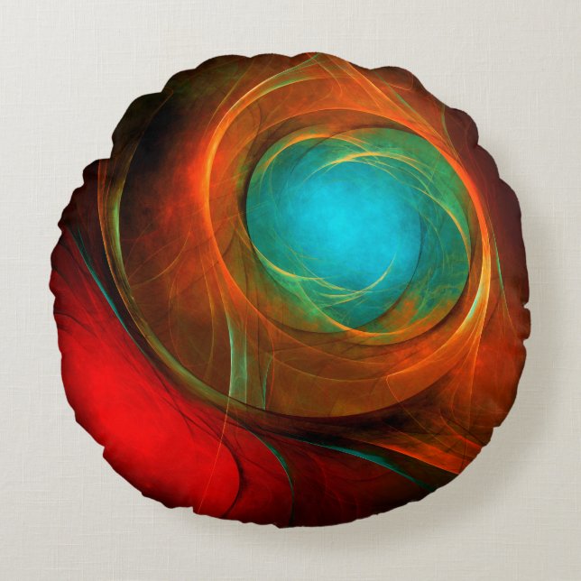 Blue Eye Modern Abstract Fine Art Cool Pattern #16 Round Cushion (Front)