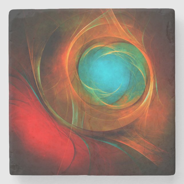 Blue Eye Modern Abstract Fine Art Cool Pattern #16 Stone Coaster (Front)