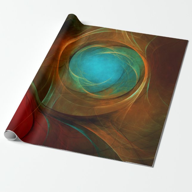 Blue Eye Modern Abstract Fine Art Cool Pattern #16 Wrapping Paper (Unrolled)