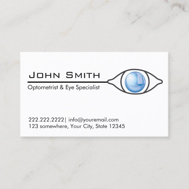 Blue Eye Optometrist & Eye Care Business Card (Front)