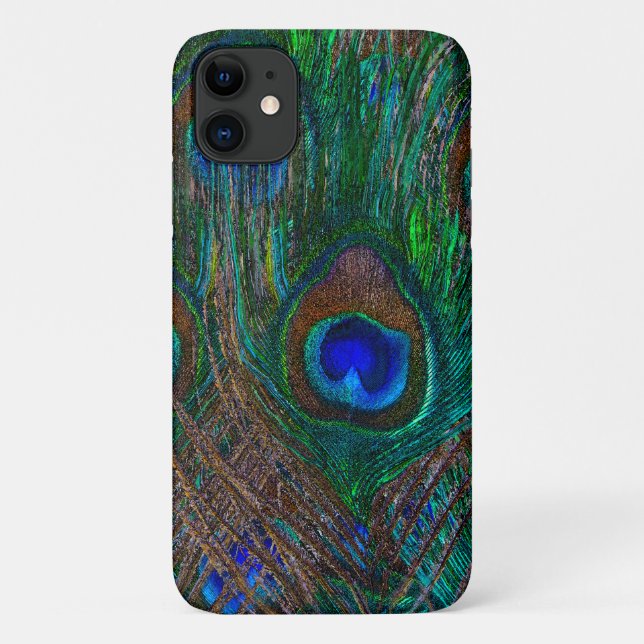 Blue Eye Peacock Feathers Stylish Decor Case-Mate iPhone Case (Back)