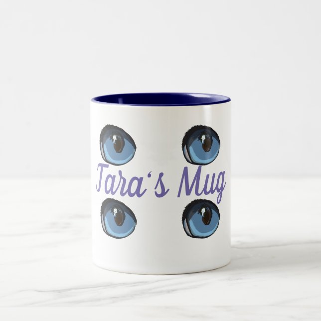 Blue Eye Personalised Two-Tone Coffee Mug (Center)