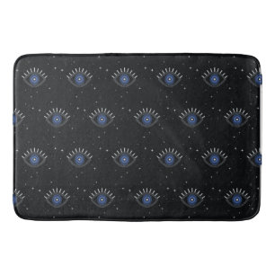 Blue eye protection from bad energy, evil eye  bath mat