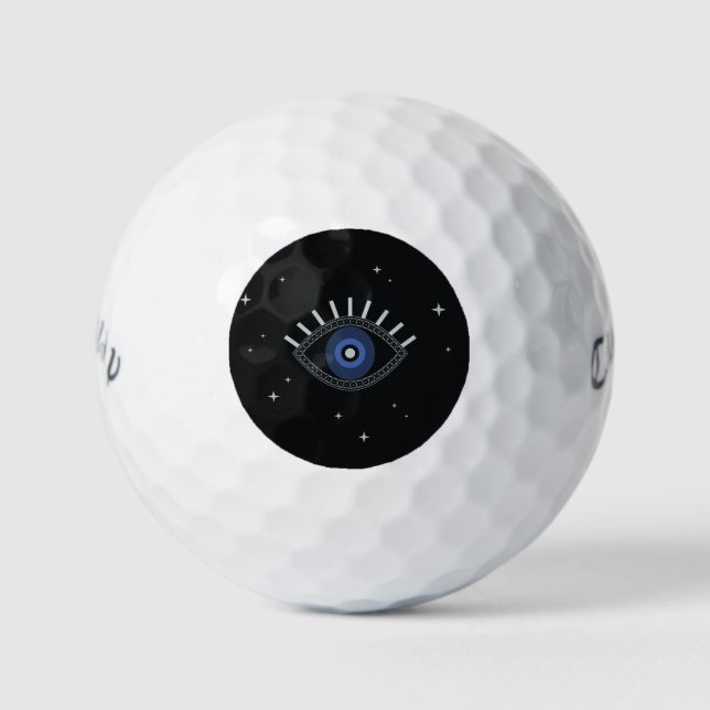 Blue eye protection talisman, evil eye  golf balls (Front)