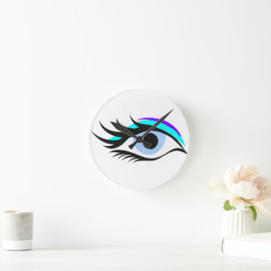 Blue eye round clock