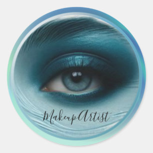 Blue Eye Shadow Bold Aesthetic  Classic Round Sticker