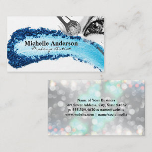 Blue Eye Shadow Make Up Artist Business Card