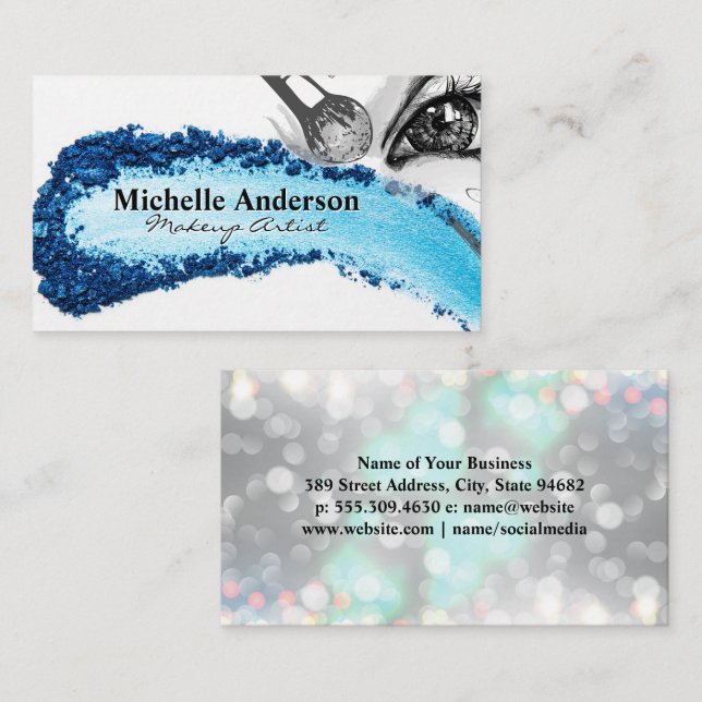 Blue Eye Shadow | Make Up Artist Business Card (Front/Back)