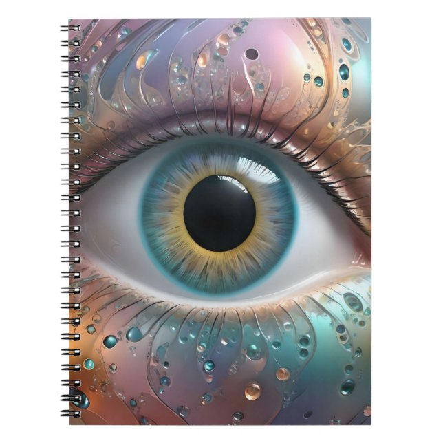 Blue Eyeball Fractal Art, Notebook (Front)