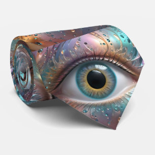 Blue Eyeball Fractal Art, Tie