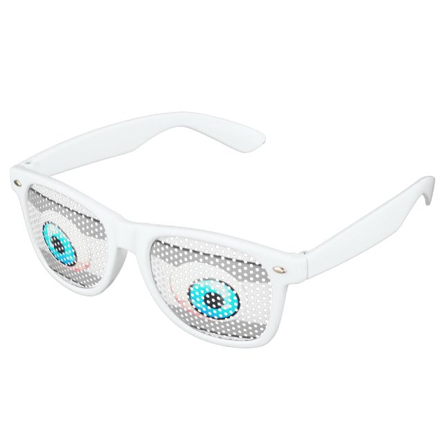 Blue Eyeball  Retro Sunglasses (Angled)