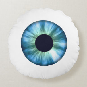 Blue Eyeball Round Pillow