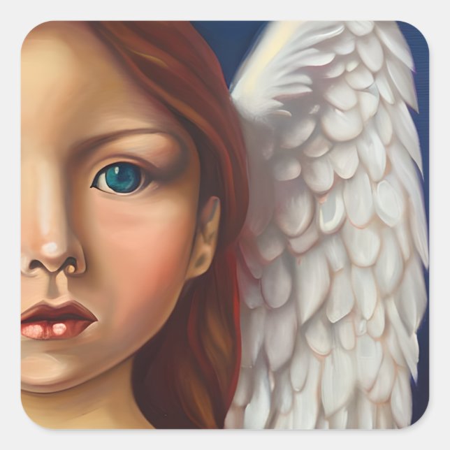 Blue Eyed Angel Square Sticker (Front)
