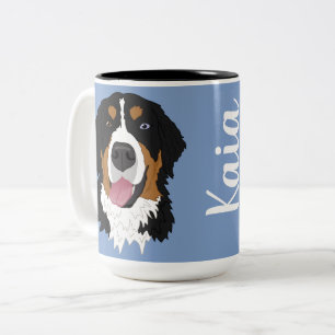 Blue Eyed Bernese Mountain Dog  Two-Tone Coffee Mug