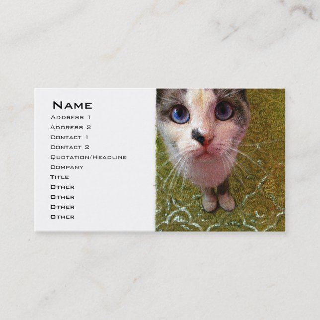 Blue Eyed Cat Business Card template (Front)