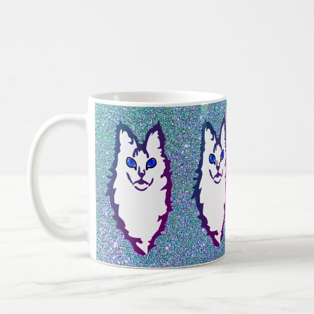 Blue-Eyed Cat Coffee Mug (Left)