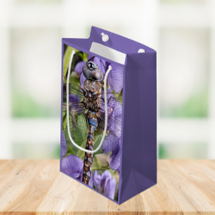 Blue-Eyed Darner Dragonfly on Flower Small Gift Bag