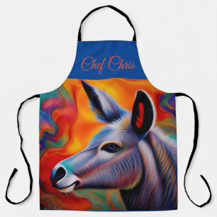 Blue eyed donkey *personalise* apron