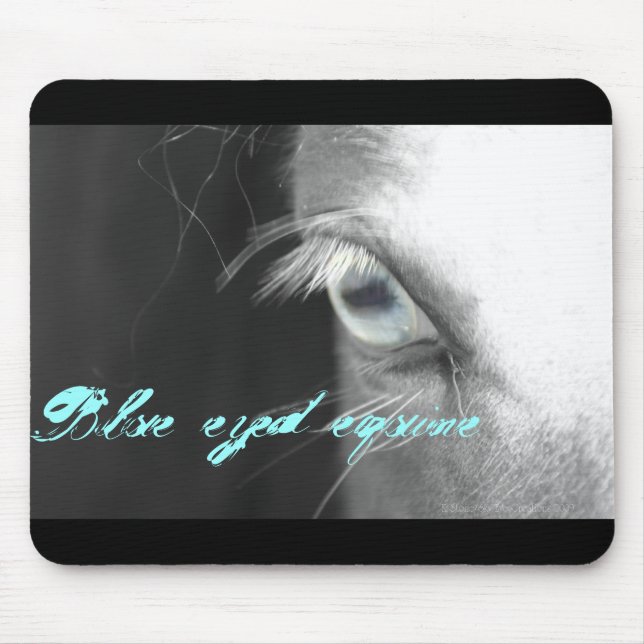 Blue eyed equine mouse mat (Front)