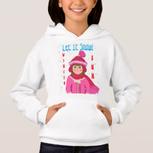 Blue Eyed Girl Pink Winter Hat Let it Snow