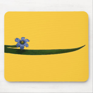 Blue-eyed grass flower and leaf mouse mat