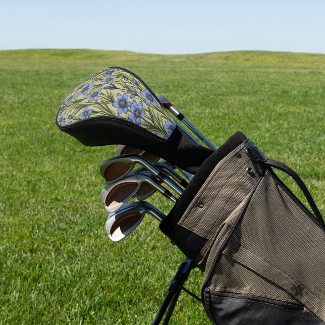 Blue-Eyed Grass flower pattern Golf Head Cover (In Situ)