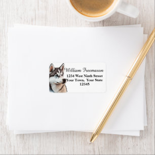 Blue Eyed Husky Return Address  Label