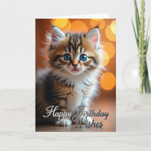 Blue Eyed Kitten Birthday Card