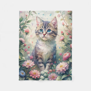 Blue Eyed kitten Fleece Blanket