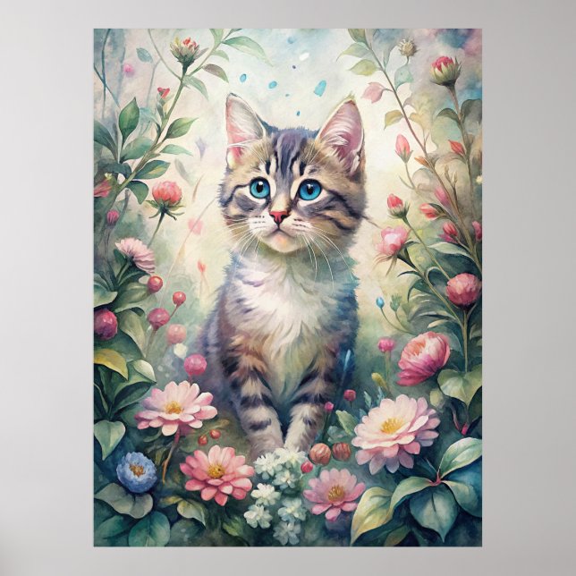 Blue Eyed kitten Poster (Front)
