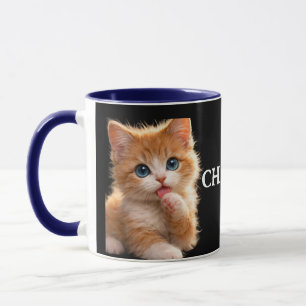 Blue-Eyed Paw licking Kitten Mug