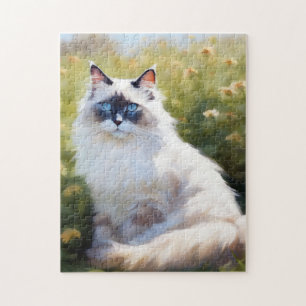 Blue-Eyed Ragdoll Impressionist Jigsaw Puzzle