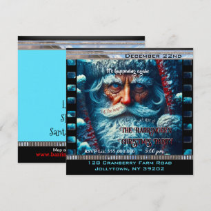 Blue Eyed Santa Snowy Beautiful Christmas Party Invitation