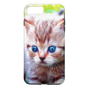Blue Eyed Striped Kitten Cat iPhone 8 Plus/7 Plus Case