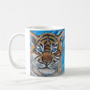 Blue-Eyed Tiger Painting Coffee Mug