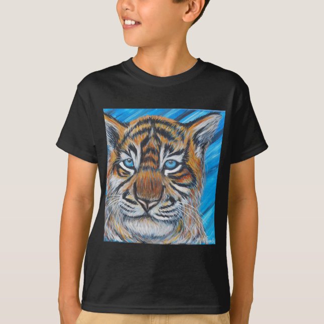 Blue-Eyed Tiger Painting T-Shirt (Front)