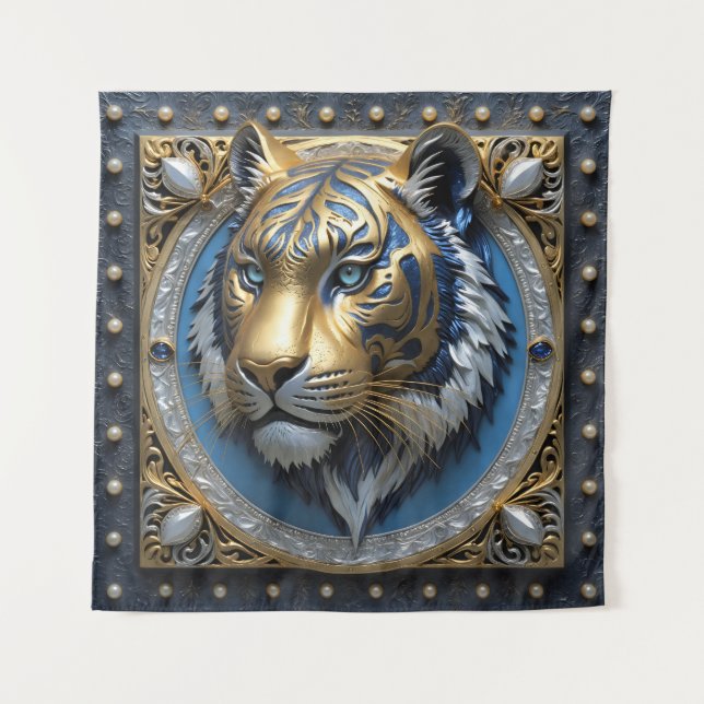Blue Eyed Tiger  Tapestry (Front)