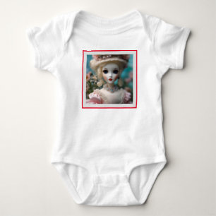 Blue Eyed Vintage Doll, Baby Bodysuit