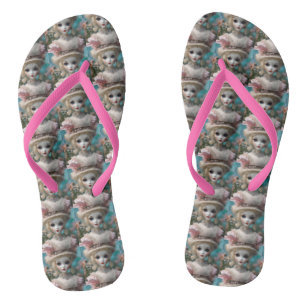 Blue Eyed Vintage Doll, Flip Flops