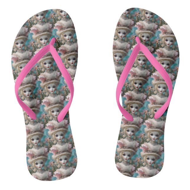 Blue Eyed Vintage Doll, Flip Flops (Footbed)