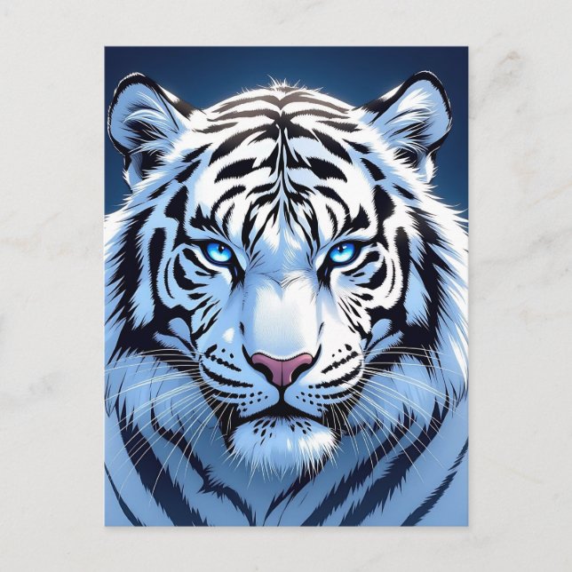 Blue eyed White Tiger | Saying hi Postcard (Front)